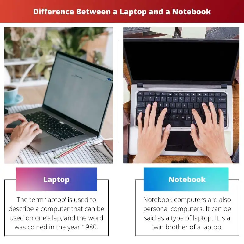 Difference Between a Laptop and a Notebook