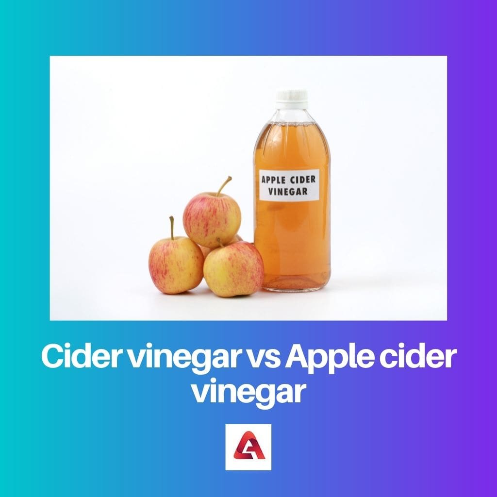 Cider vinegar vs Apple cider vinegar