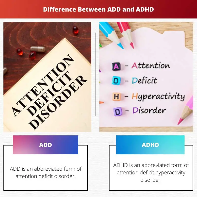 Difference Between ADD and ADHD