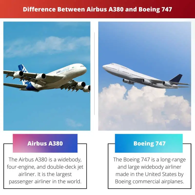 Difference Between Airbus A380 and Boeing 747