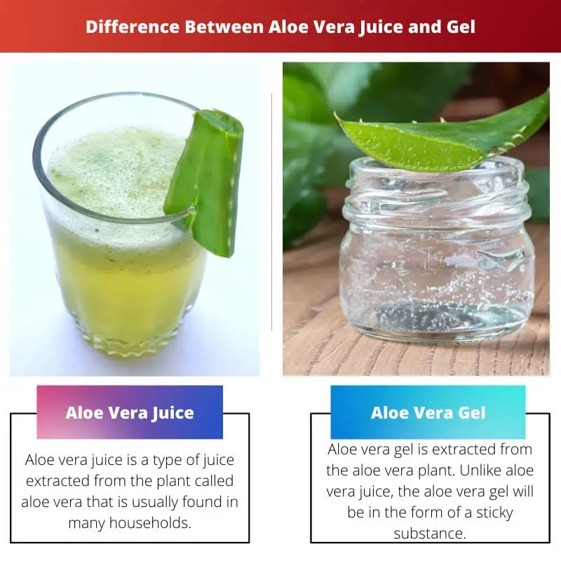 Difference Between Aloe Vera Juice and Gel