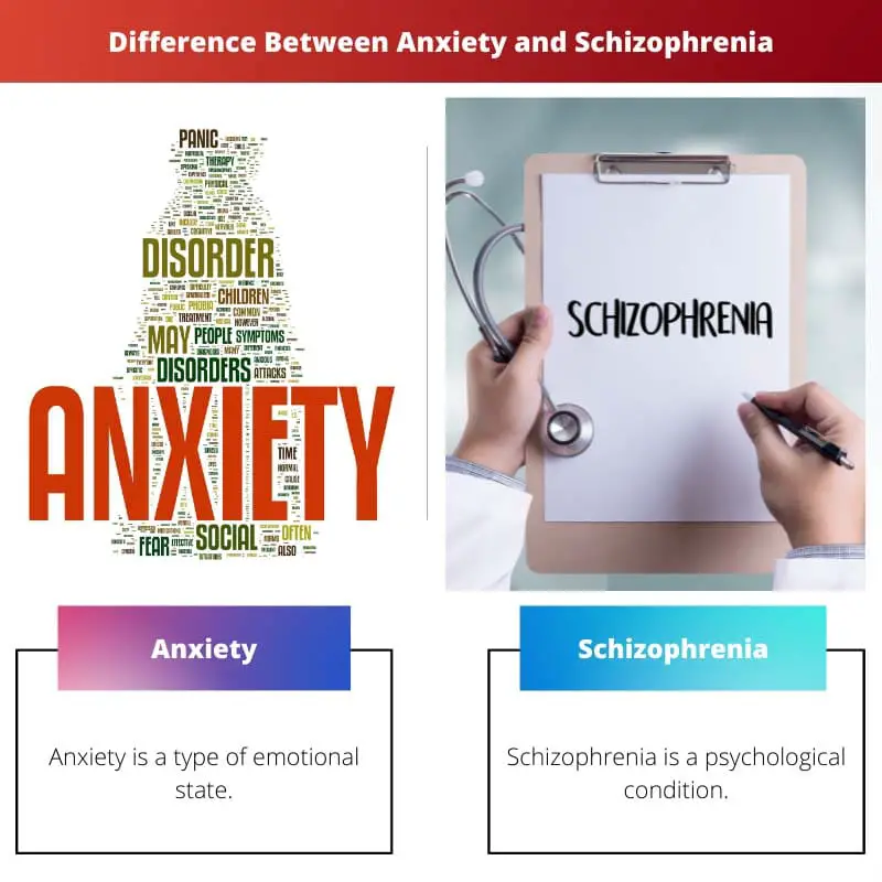 Difference Between Anxiety and Schrizophrenia