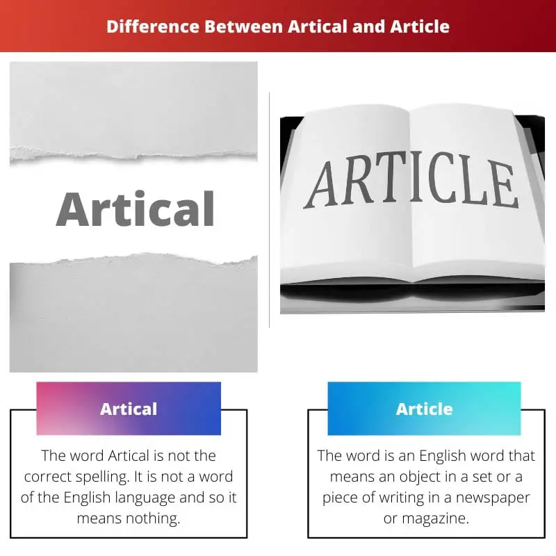 Difference Between Artical and Article