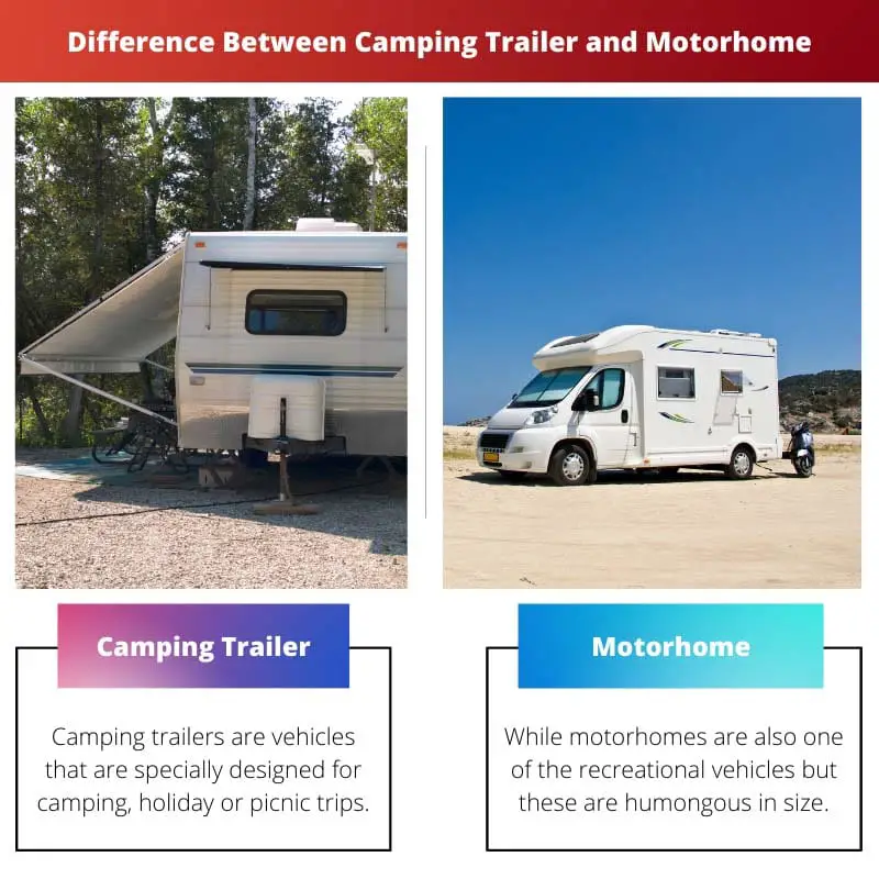 Difference Between Camping Trailer and Motorhome