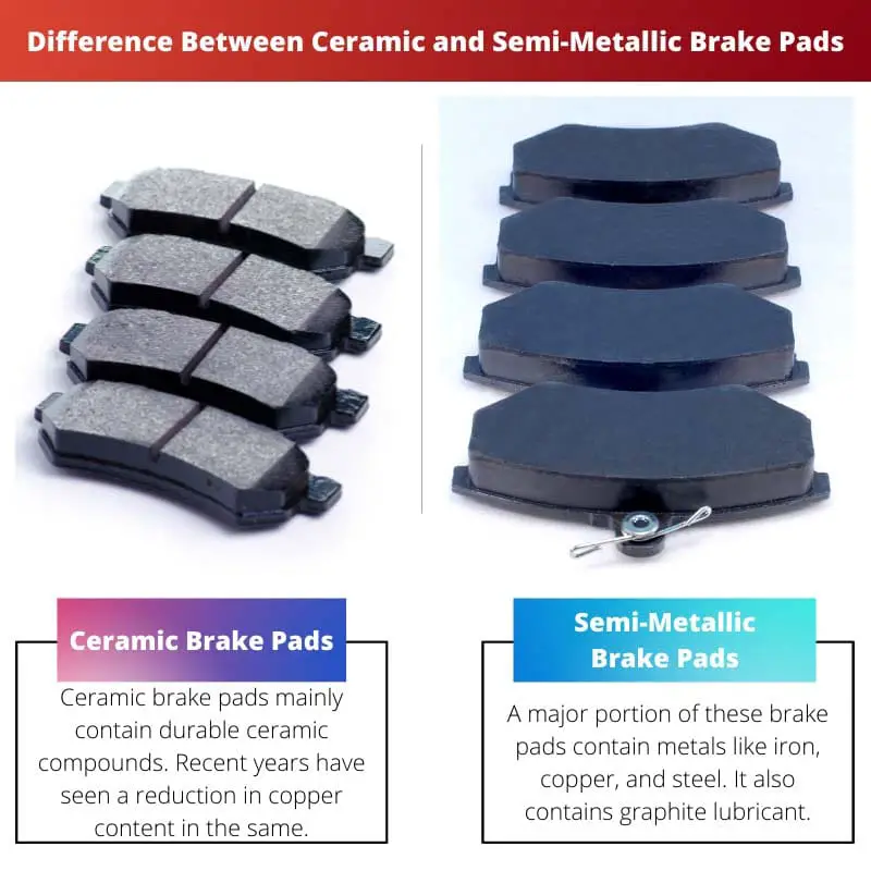 Difference Between Ceramic and Semi Metallic Brake Pads