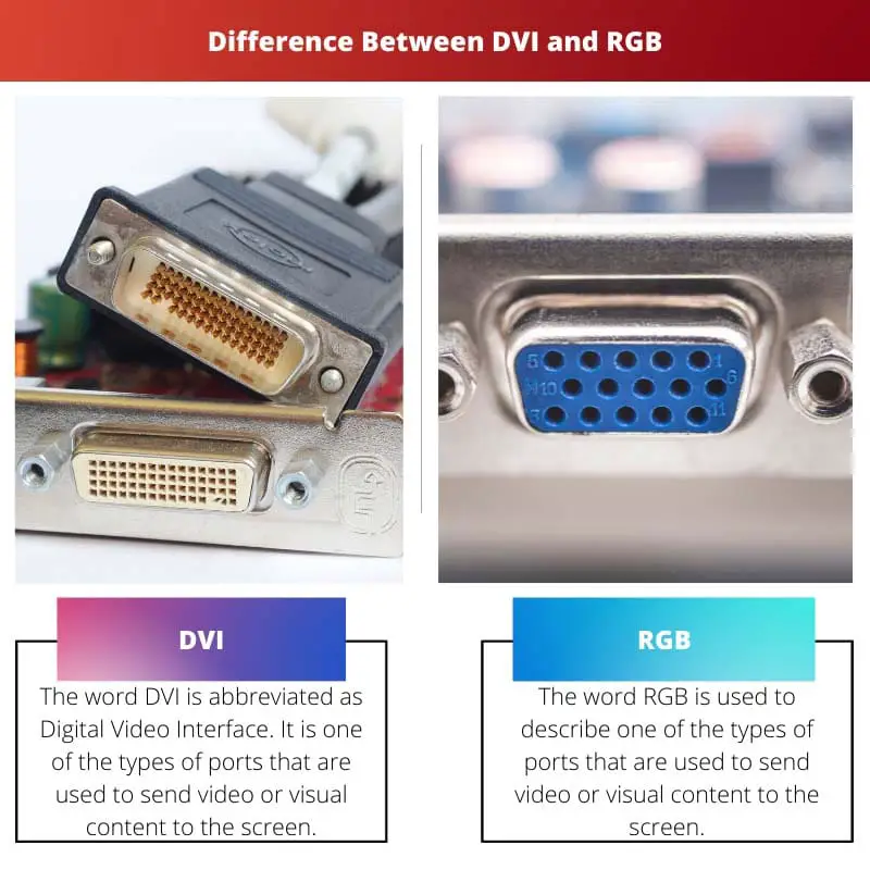 Difference Between DVI and RGB
