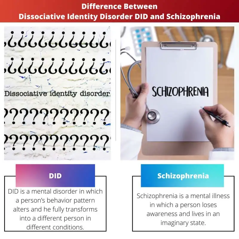 Difference Between Dissociative Identity Disorder DID and Schizophrenia