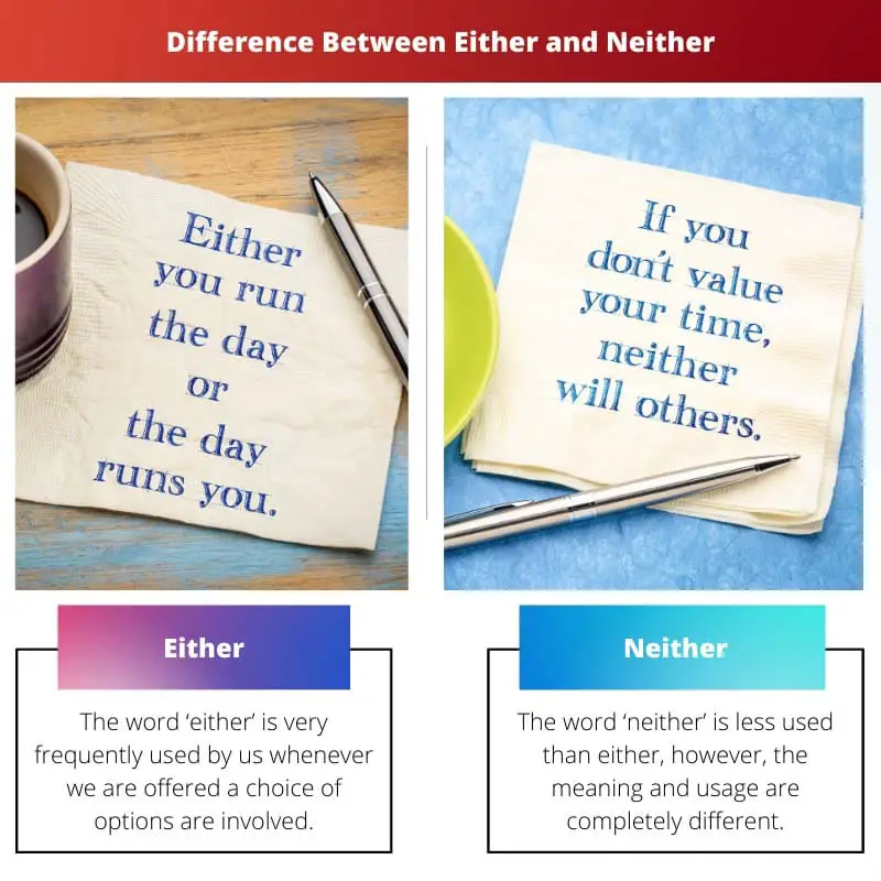 Difference Between Either and Neither