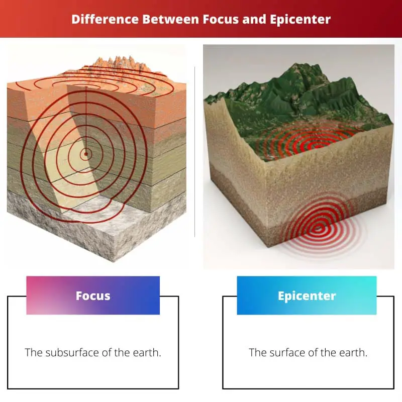 Difference Between Focus and Epicenter