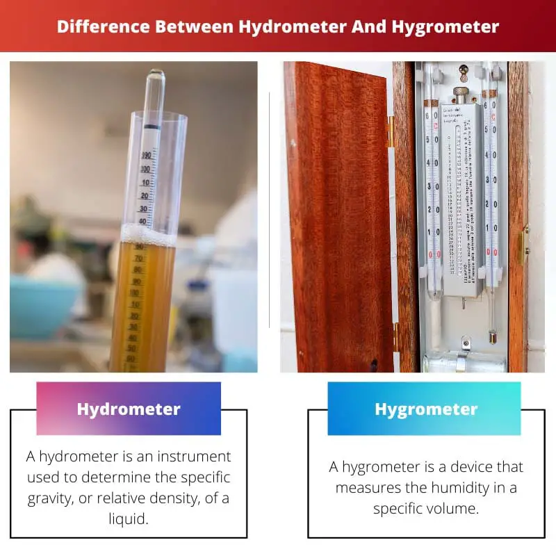 Difference Between Hydrometer And Hygrometer