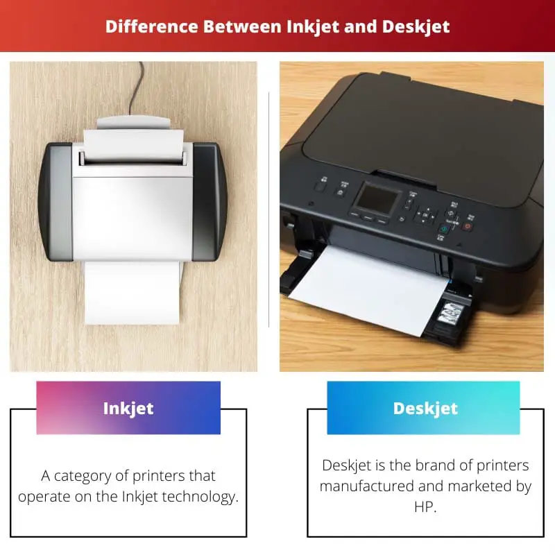 Difference Between Inkjet and Deskjet
