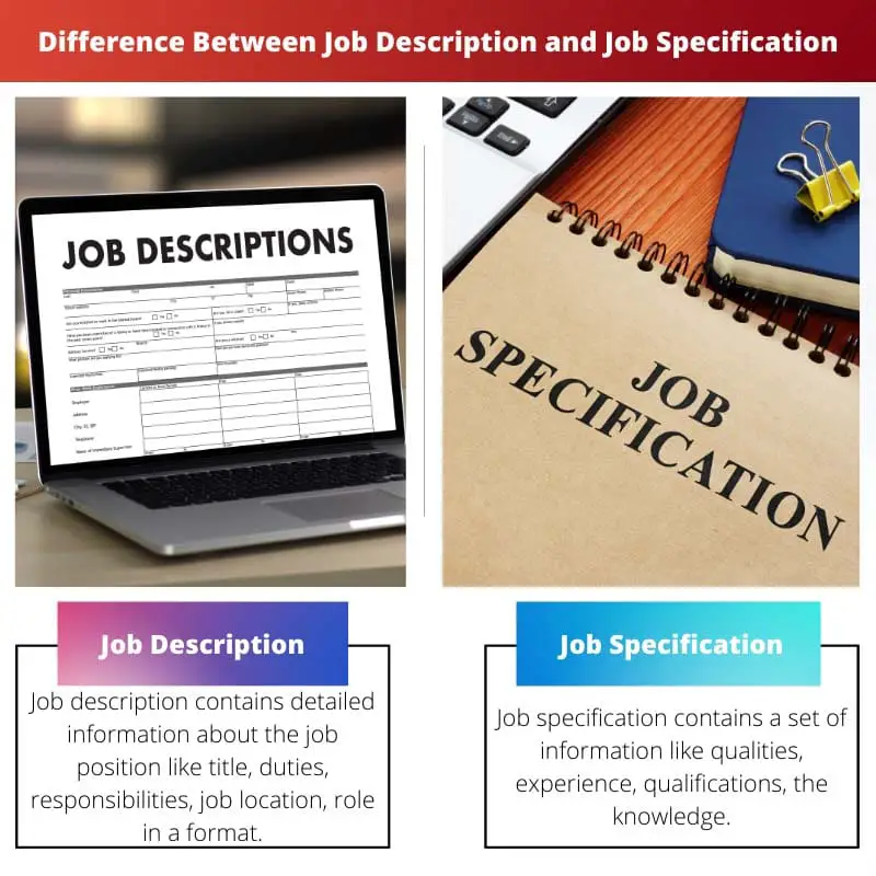 Difference Between Job Description and Job Specification