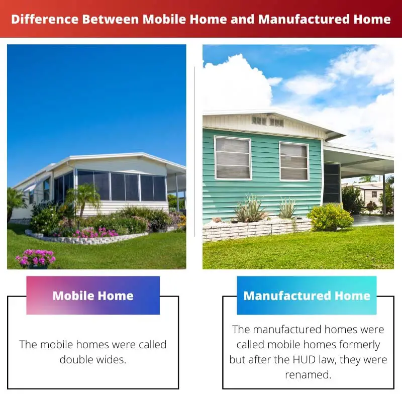 Difference Between Mobile Home and Manufactured Home