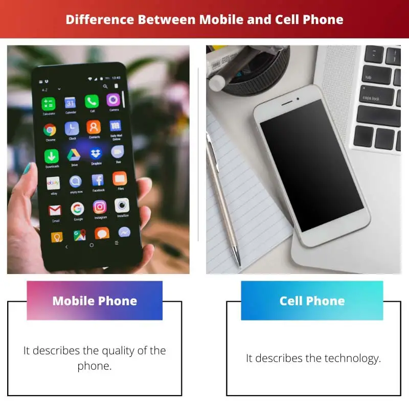 Difference Between Mobile and Cell Phone