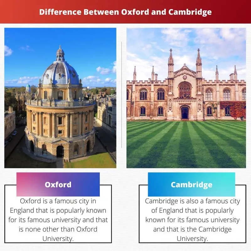 Difference Between Oxford and Cambridge