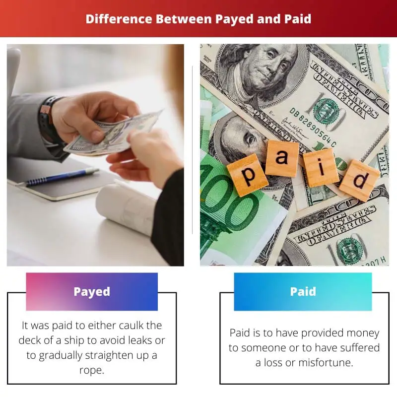 Difference Between Payed and Paid