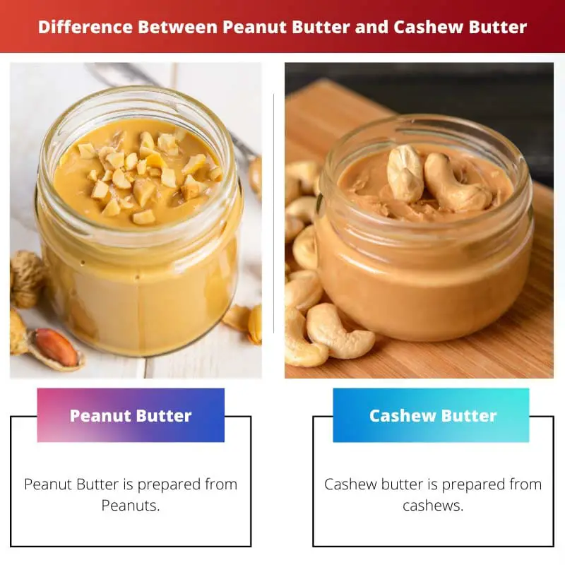 Difference Between Peanut Butter and Cashew Butter