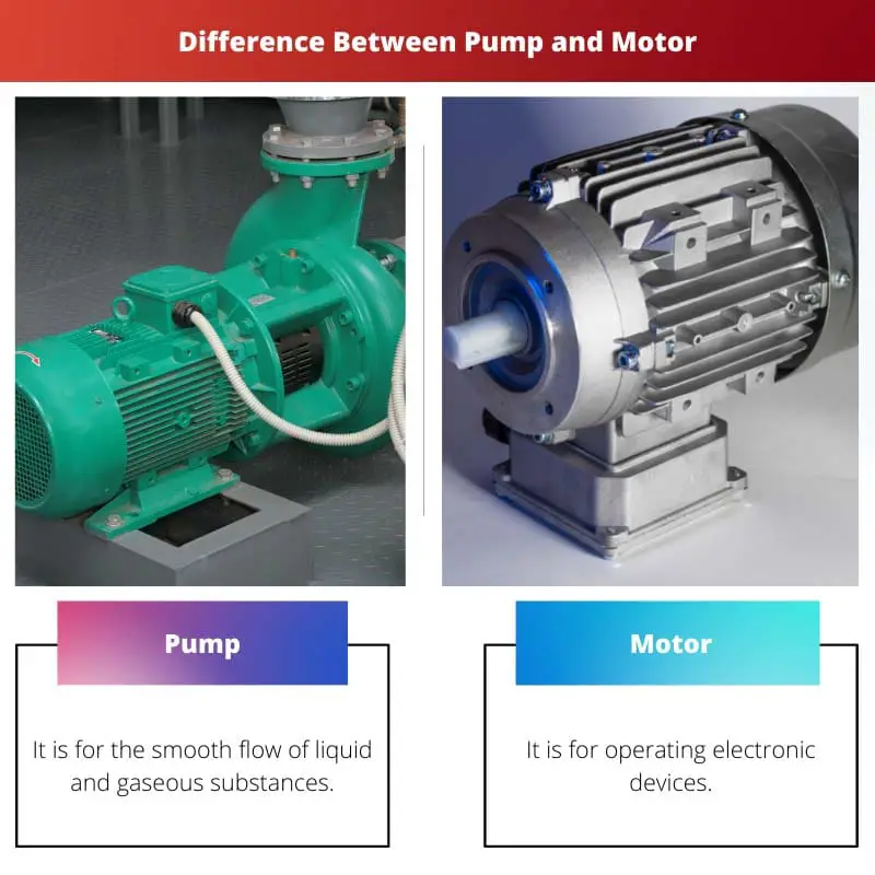 Difference Between Pump and Motor