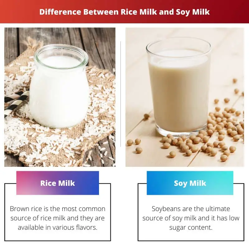 Difference Between Rice Milk and Soy Milk