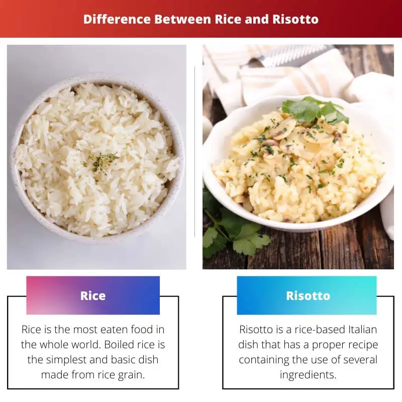 Difference Between Rice and Risotto