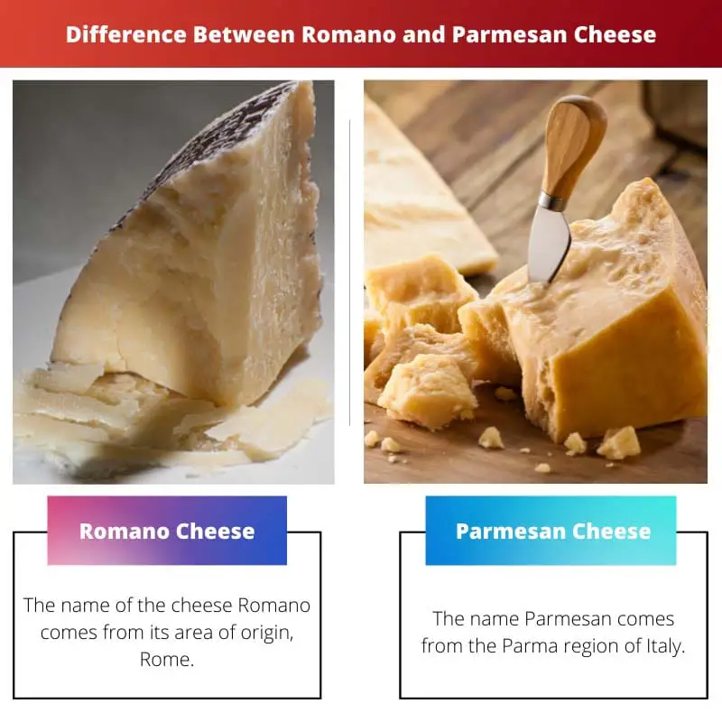 Difference Between Romano and Parmesan Cheese