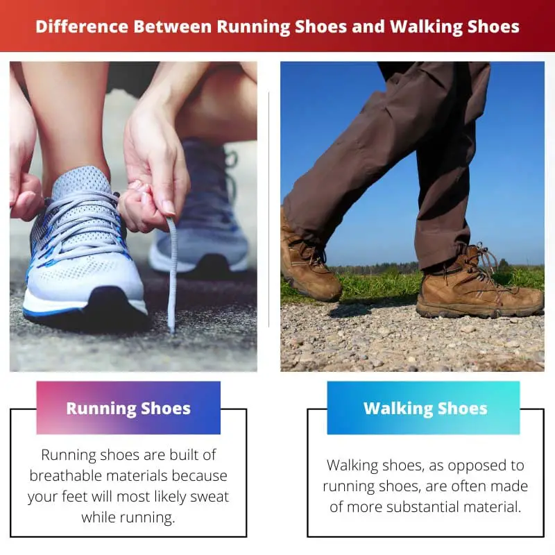 Difference Between Running Shoes and Walking Shoes