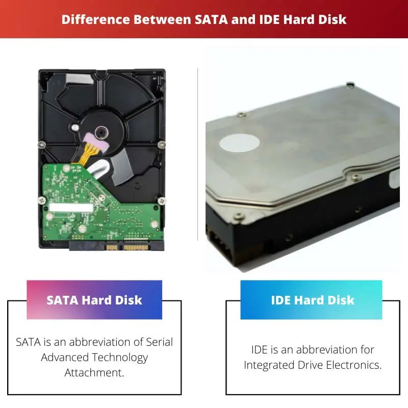 Difference Between SATA and IDE Hard Disk
