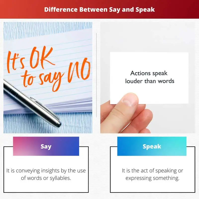Difference Between Say and Speak