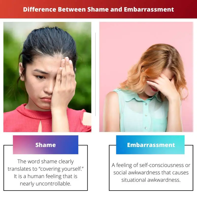 Difference Between Shame and Embarrassment