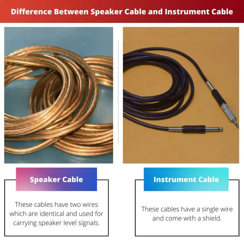 Difference Between Speaker Cable and Instrument Cable