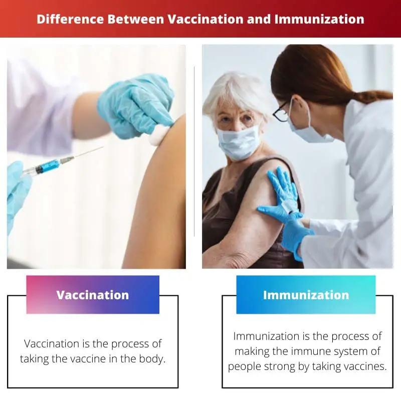 Difference Between Vaccination and Immunization
