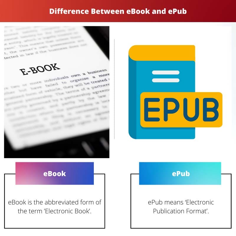 Difference Between eBook and ePub