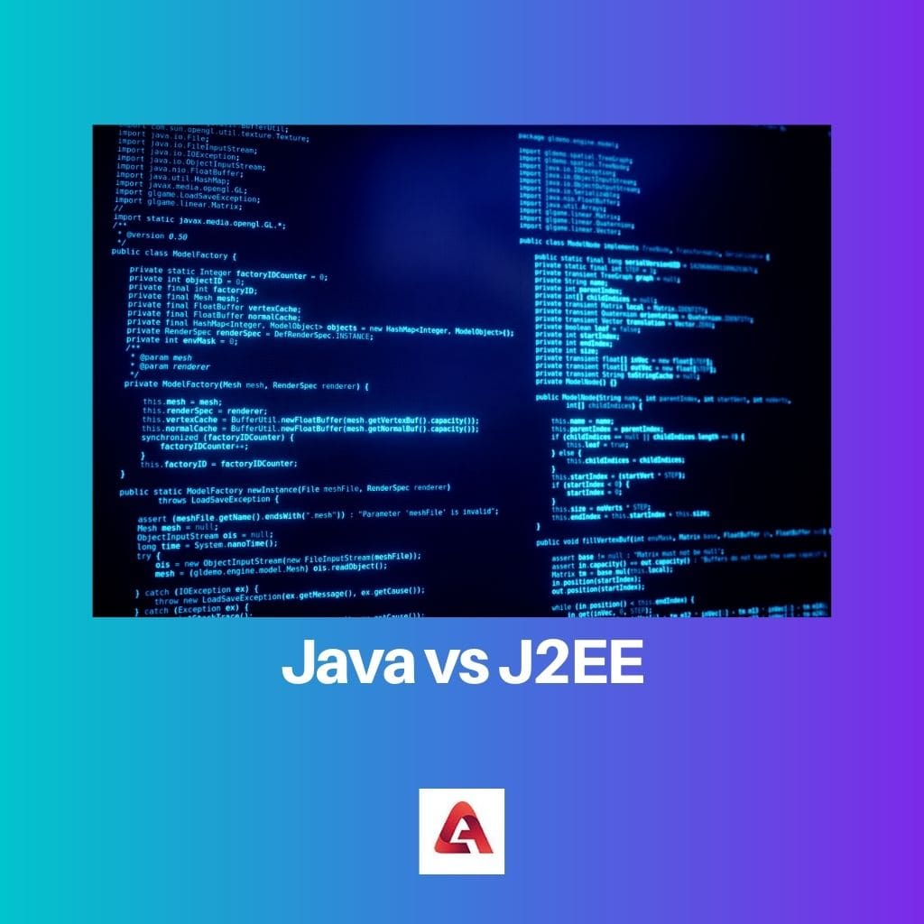 Java vs J2EE 1
