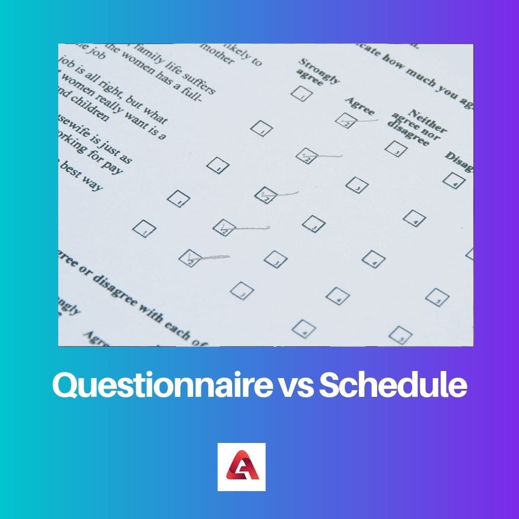Questionnaire vs Schedule