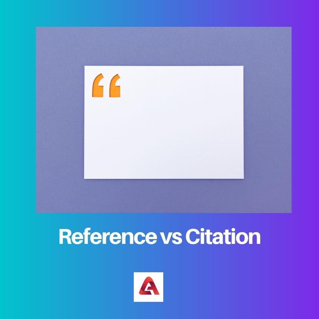 Reference vs Citation