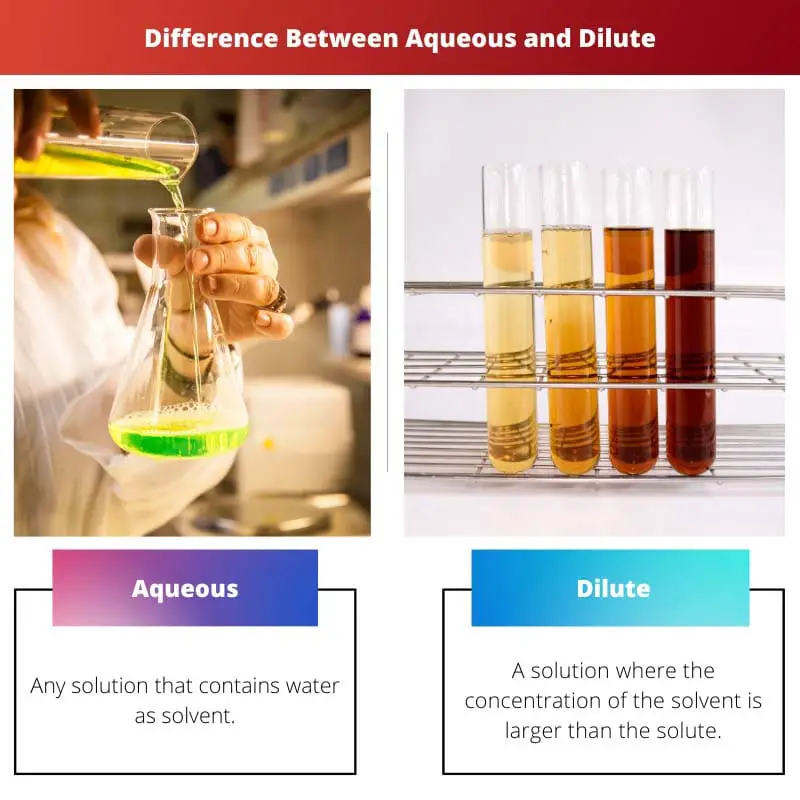 Aqueous vs Dilute – Difference Between Aqueous and Dilute