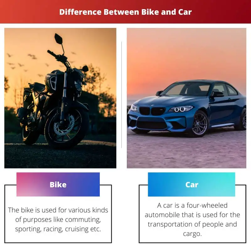 Bike vs Car – Difference Between Bike and Car