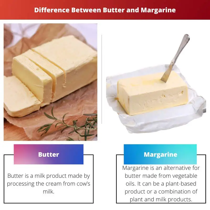 Butter vs Margarine – Difference Between Butter and Margarine