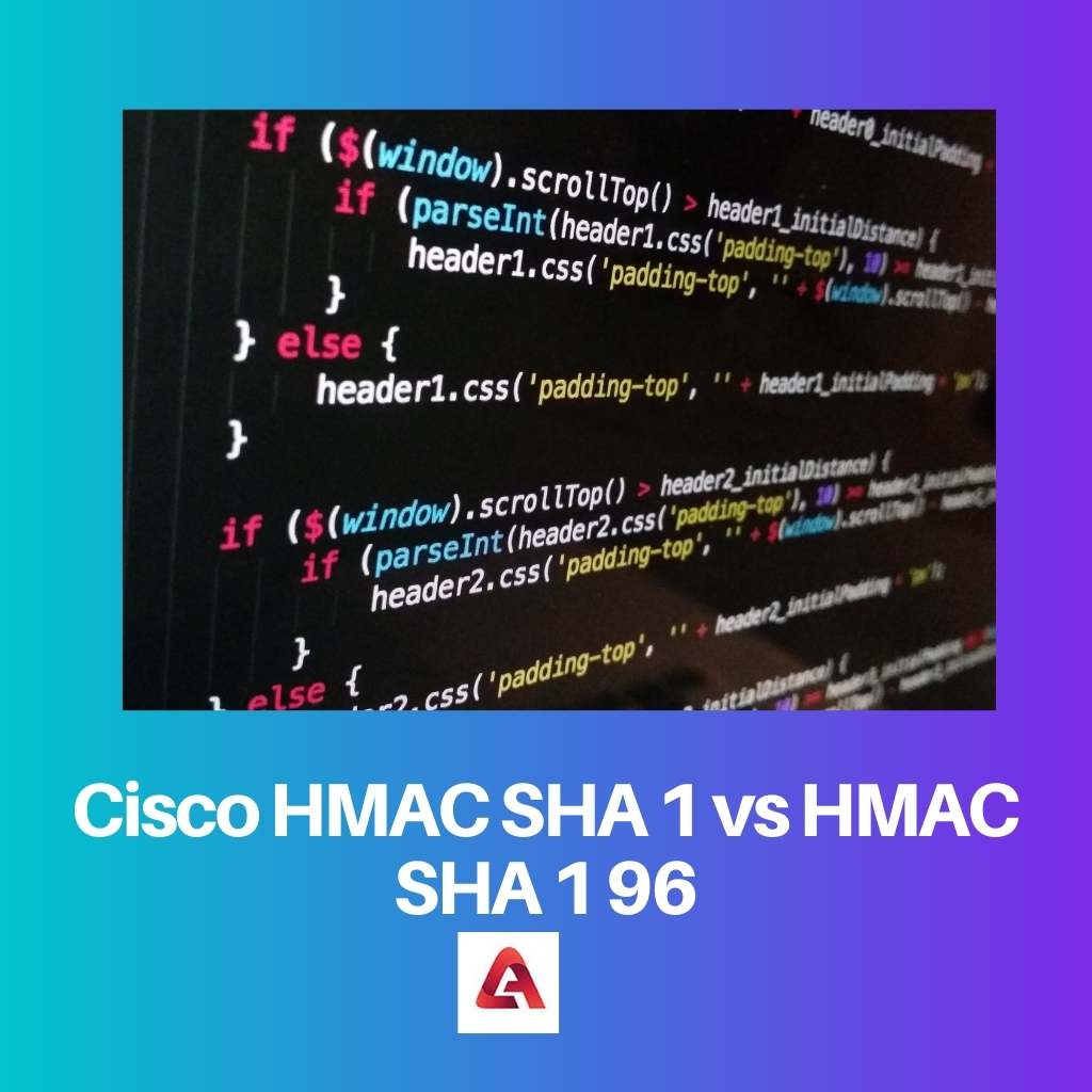 Cisco HMAC SHA 1 vs HMAC SHA 1 96