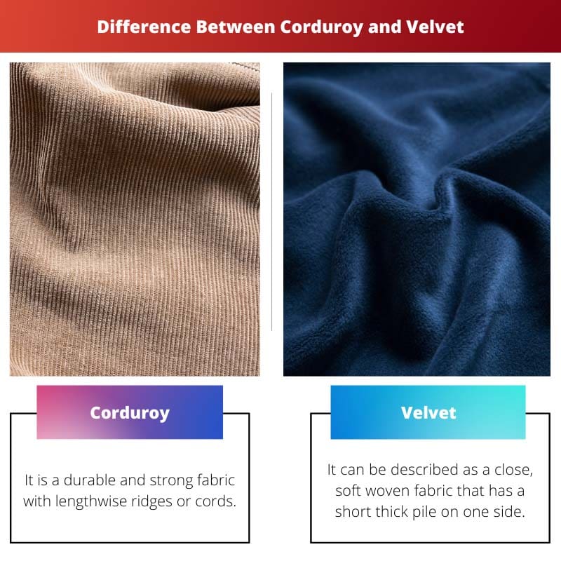 Corduroy vs Velvet – Difference Between Corduroy and Velvet