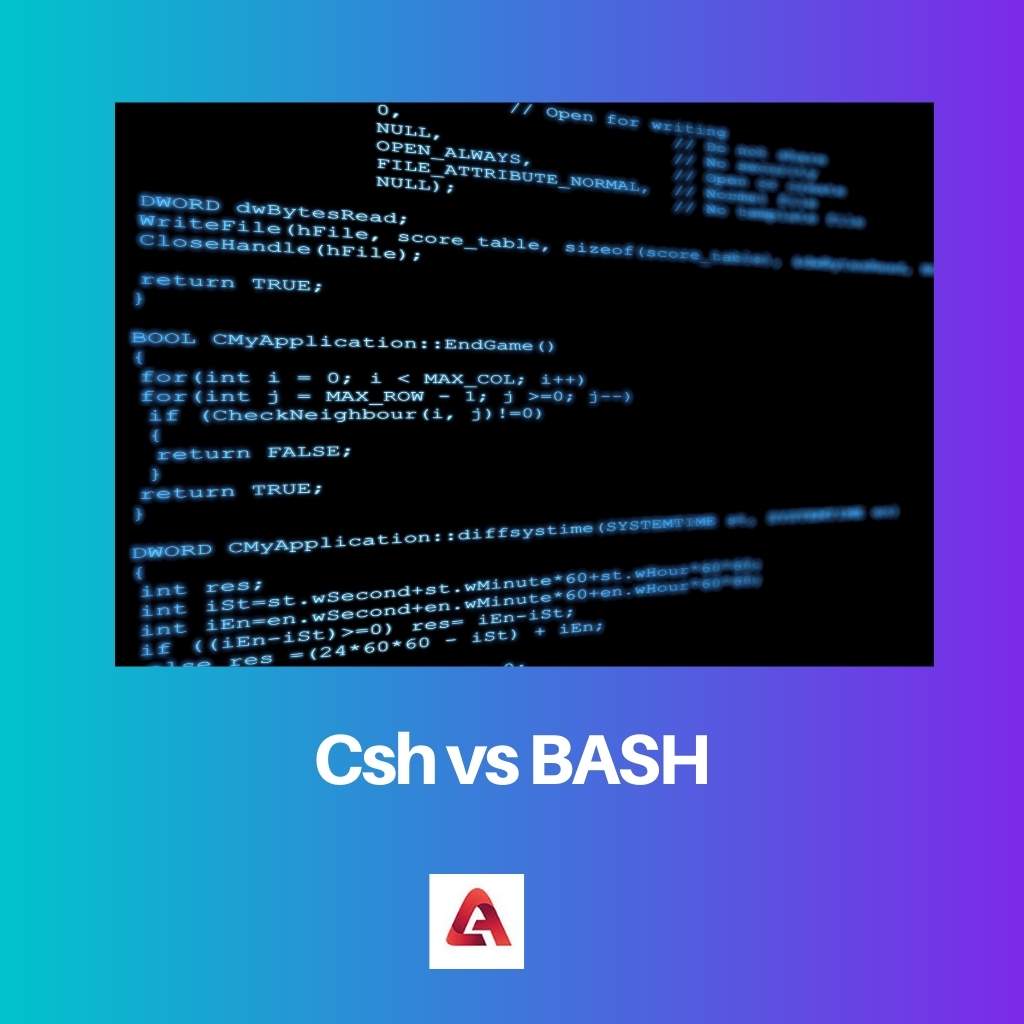 Csh vs BASH