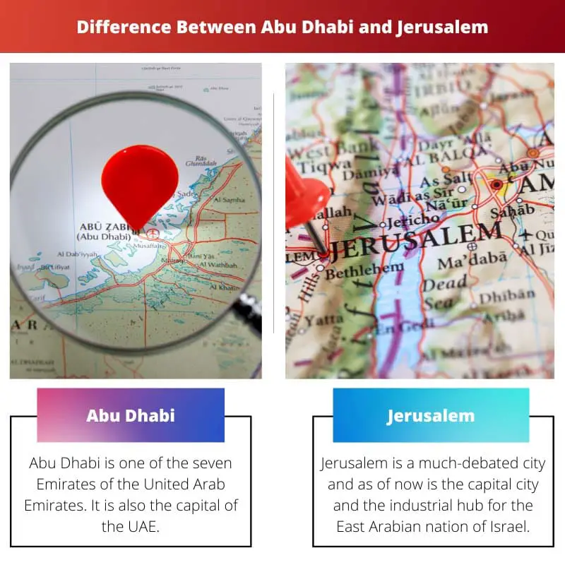 Difference Between Abu Dhabi and Jerusalem