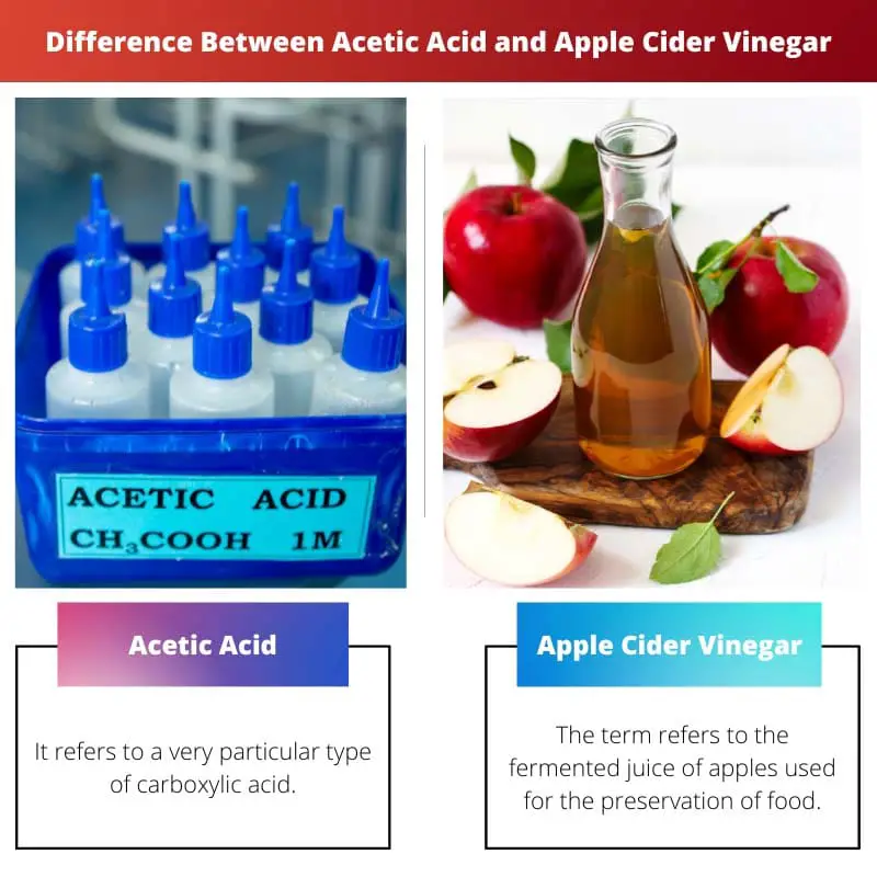Difference Between Acetic Acid and Apple Cider Vinegar