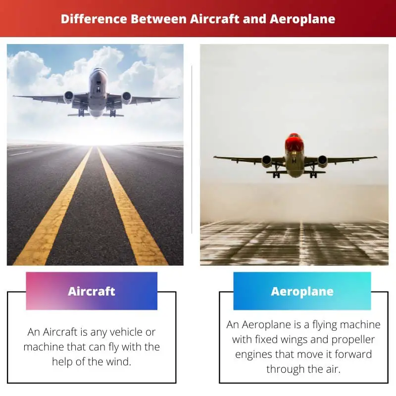Difference Between Aircraft and Aeroplane