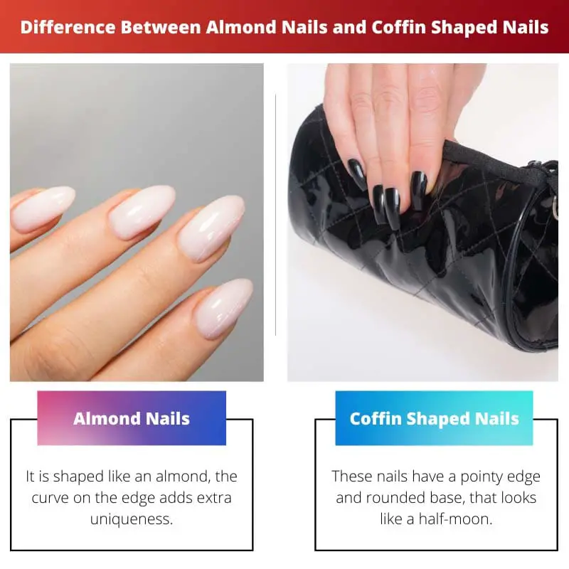 Difference Between Almond Nails and Coffin Shaped Nails