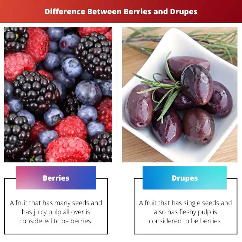 Difference Between Berries and Drupes