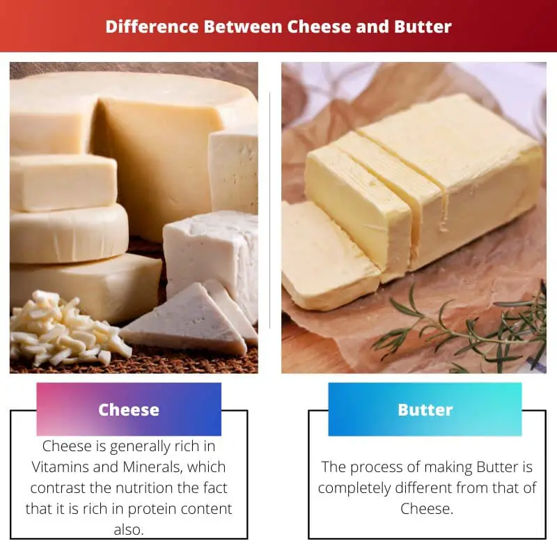 Difference Between Cheese and Butter