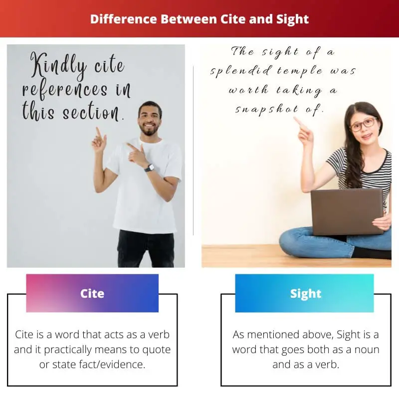 Difference Between Cite and Sight