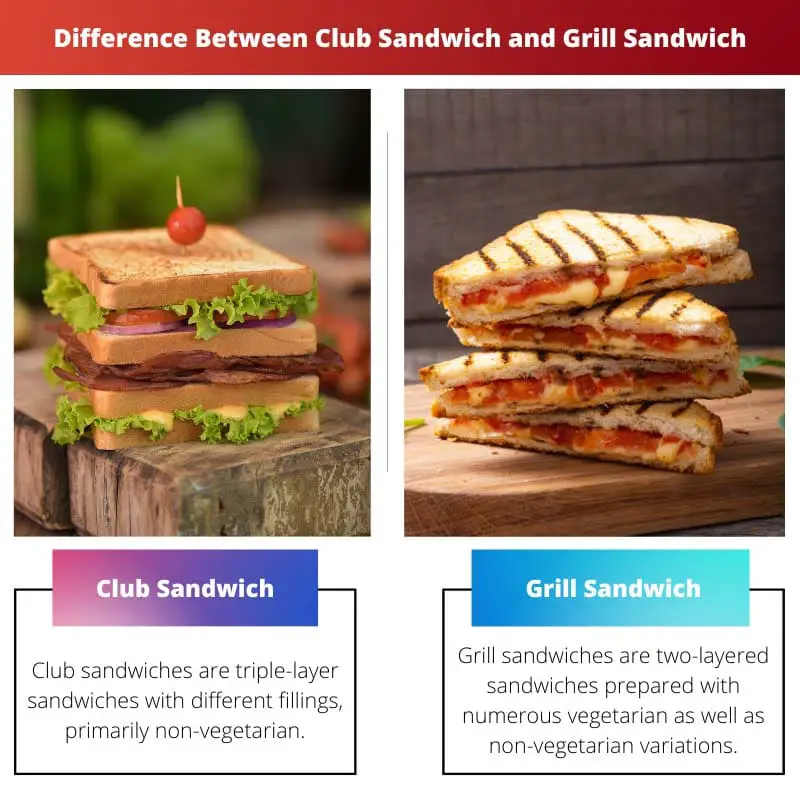 Difference Between Club Sandwich and Grill Sandwich