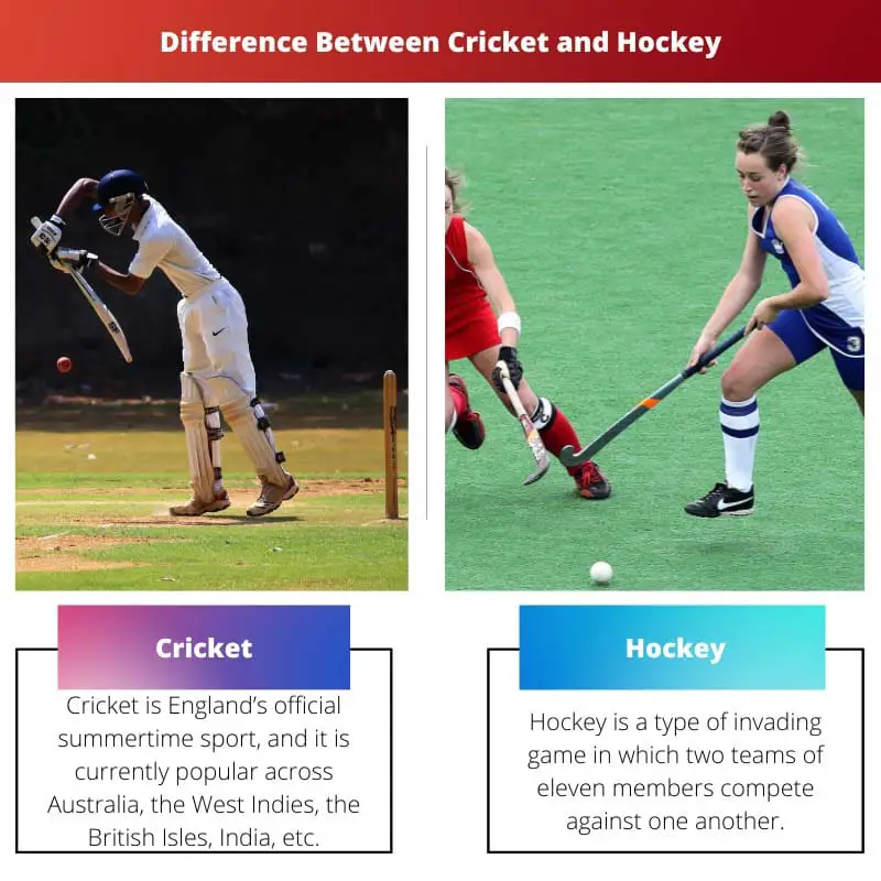 Difference Between Cricket and Hockey